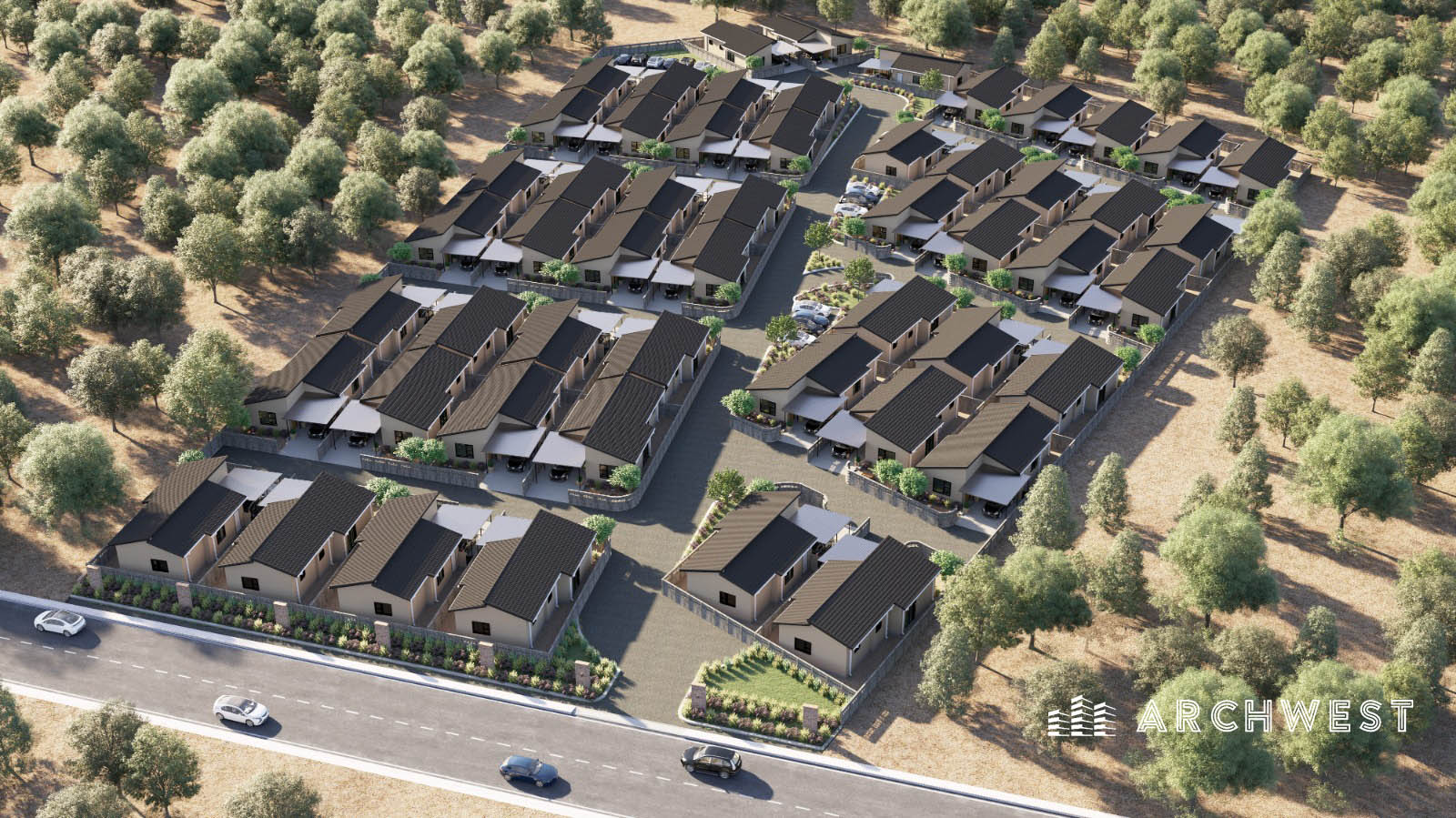 18. 3D Aerial View of an Individual House Scheme in Ghana